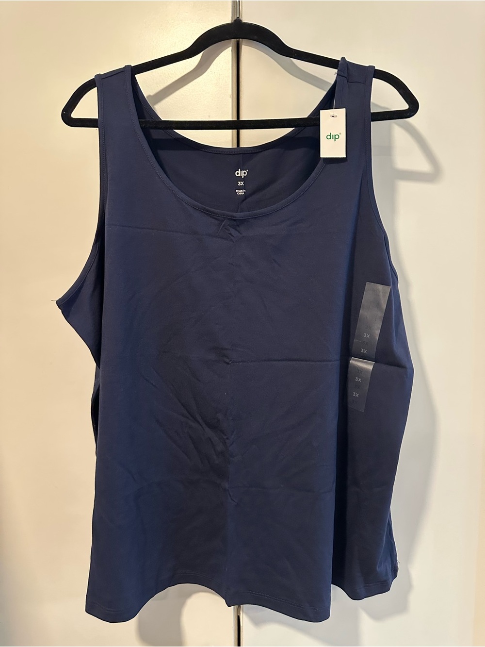 dip Navy Sleeveless Scoop Neck Women's Tank Top 3x NWT